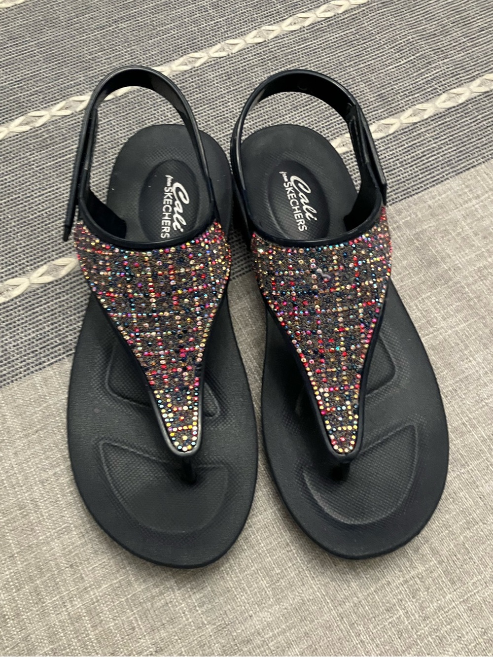 PRICE DROP! Skechers Rhinestone T-Strap Sandals, size 7